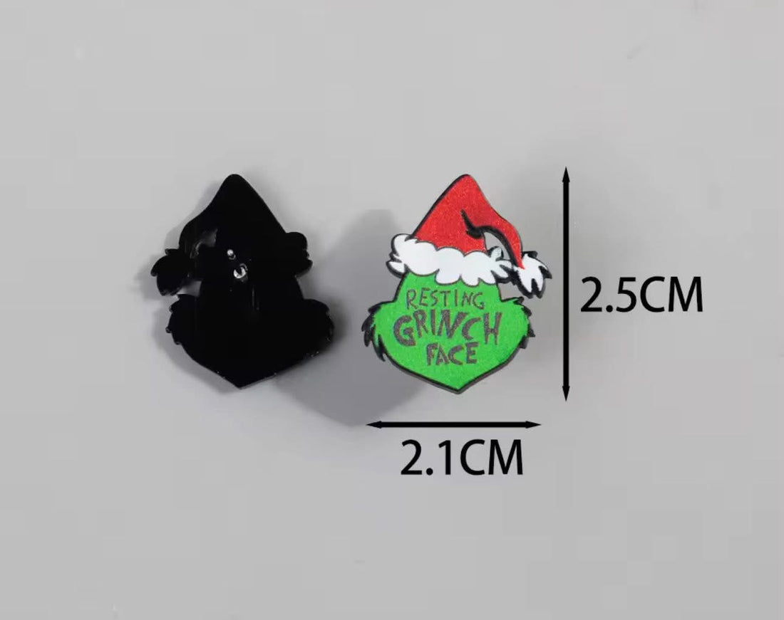 RESTING GRINCH FACE EARRINGS