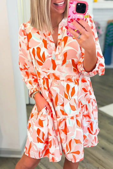 Orange Abstract Dress RTS
