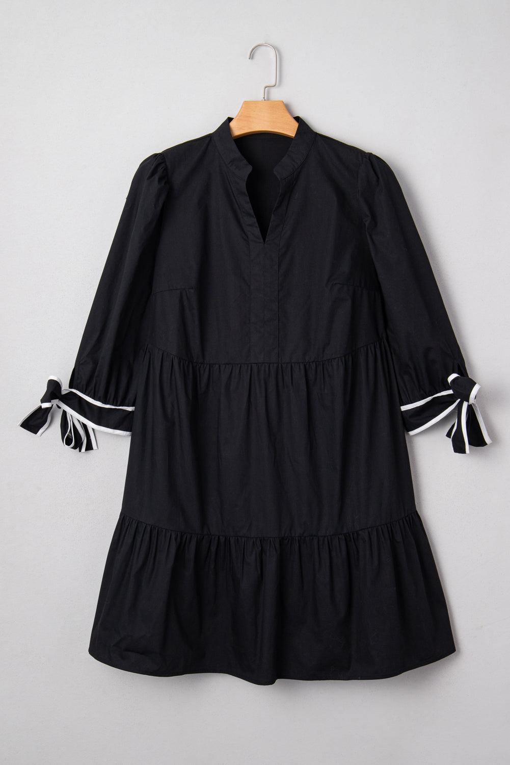Black Trim Knot Plus Size Dress RTS
