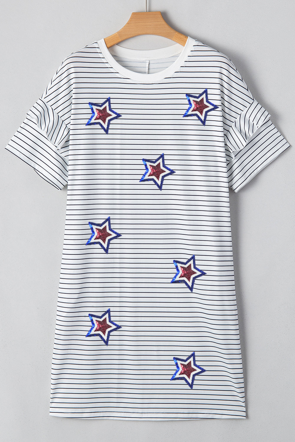 White Stripe Sequin Dress RTS