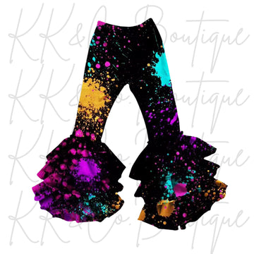 Neon Paint Splash Bell Bottoms
