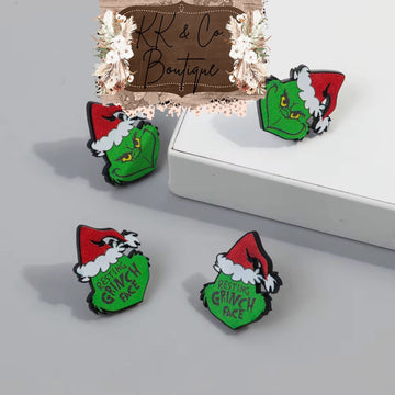 RESTING GRINCH FACE EARRINGS
