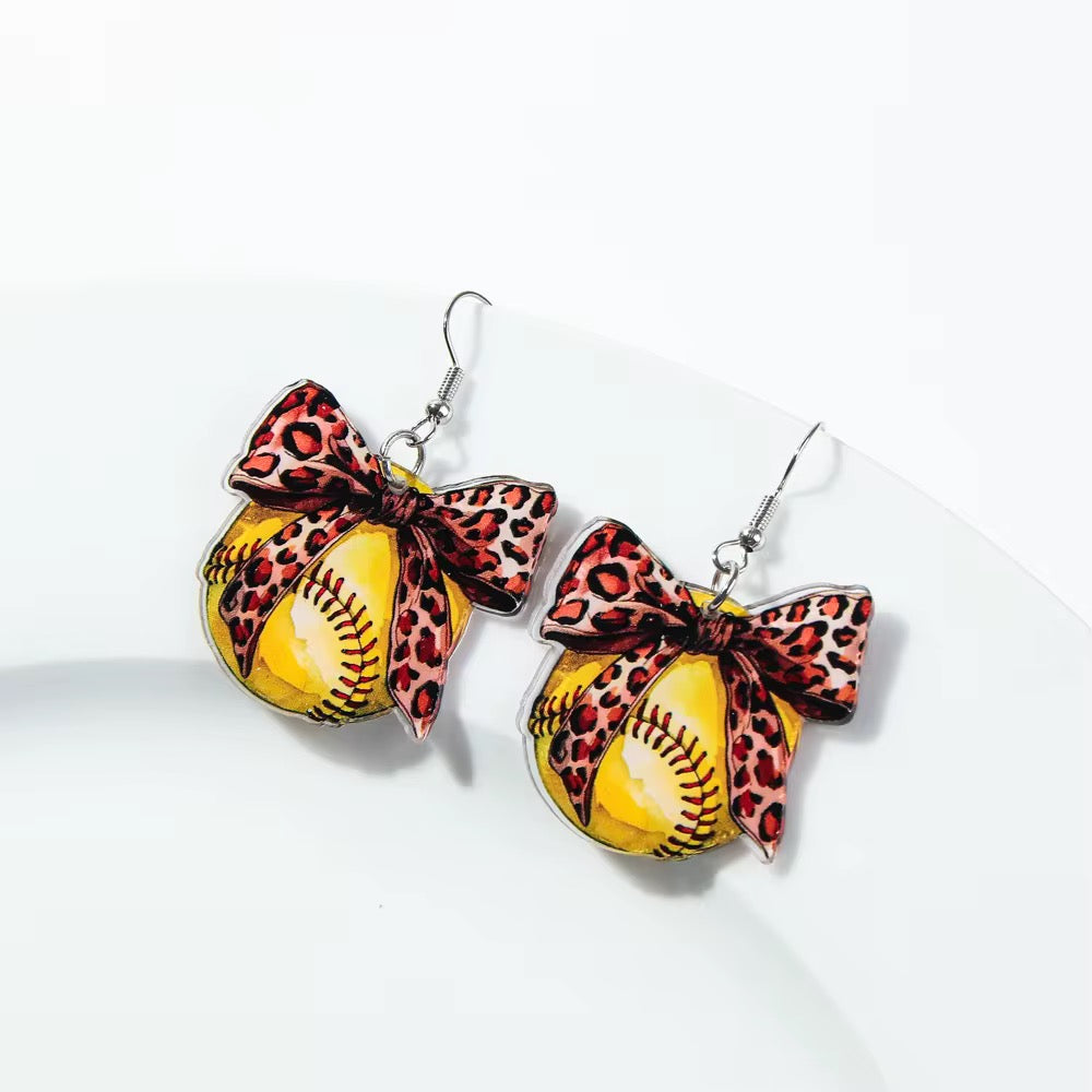 Softball & Baseball Bow Earrings