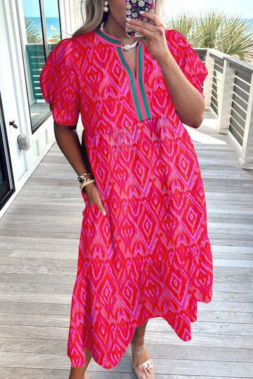 Print Contrast Curvy Dress RTS