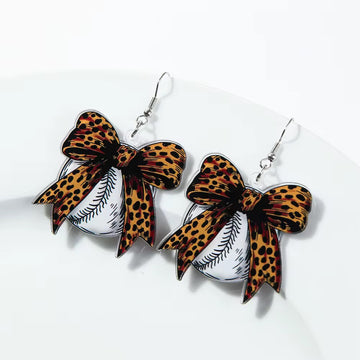 Softball & Baseball Bow Earrings