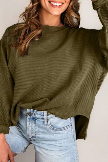 Green Horizontal Ribbed Top RTS