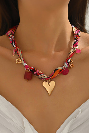 Heart Detail Scarf Necklace RTS