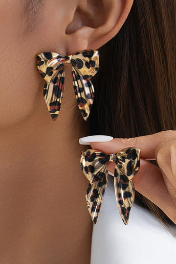Gold Leopard Bow Shape Earrings RTS