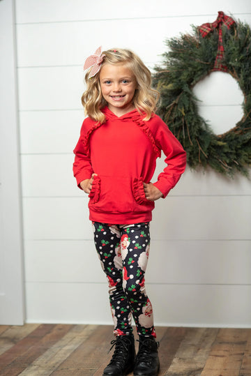 Red hoodie Santa legging set
