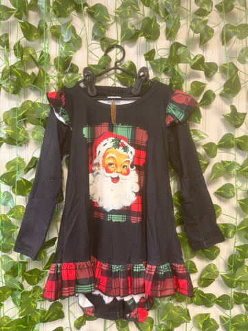 Santa face plaid legging set