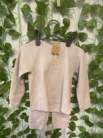 Boys beige waffle knit set