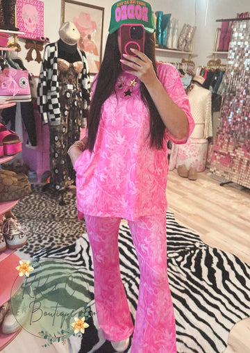 Pink camo set