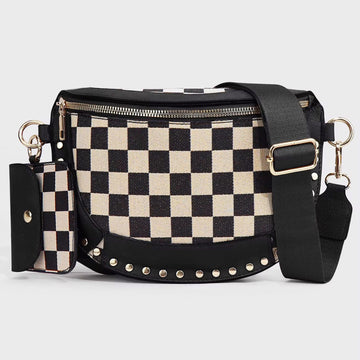 Leather checkered purse