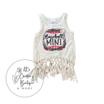 Baseball mini leopard fringe tank