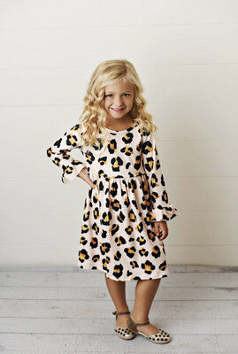 Pink leopard flowy dress