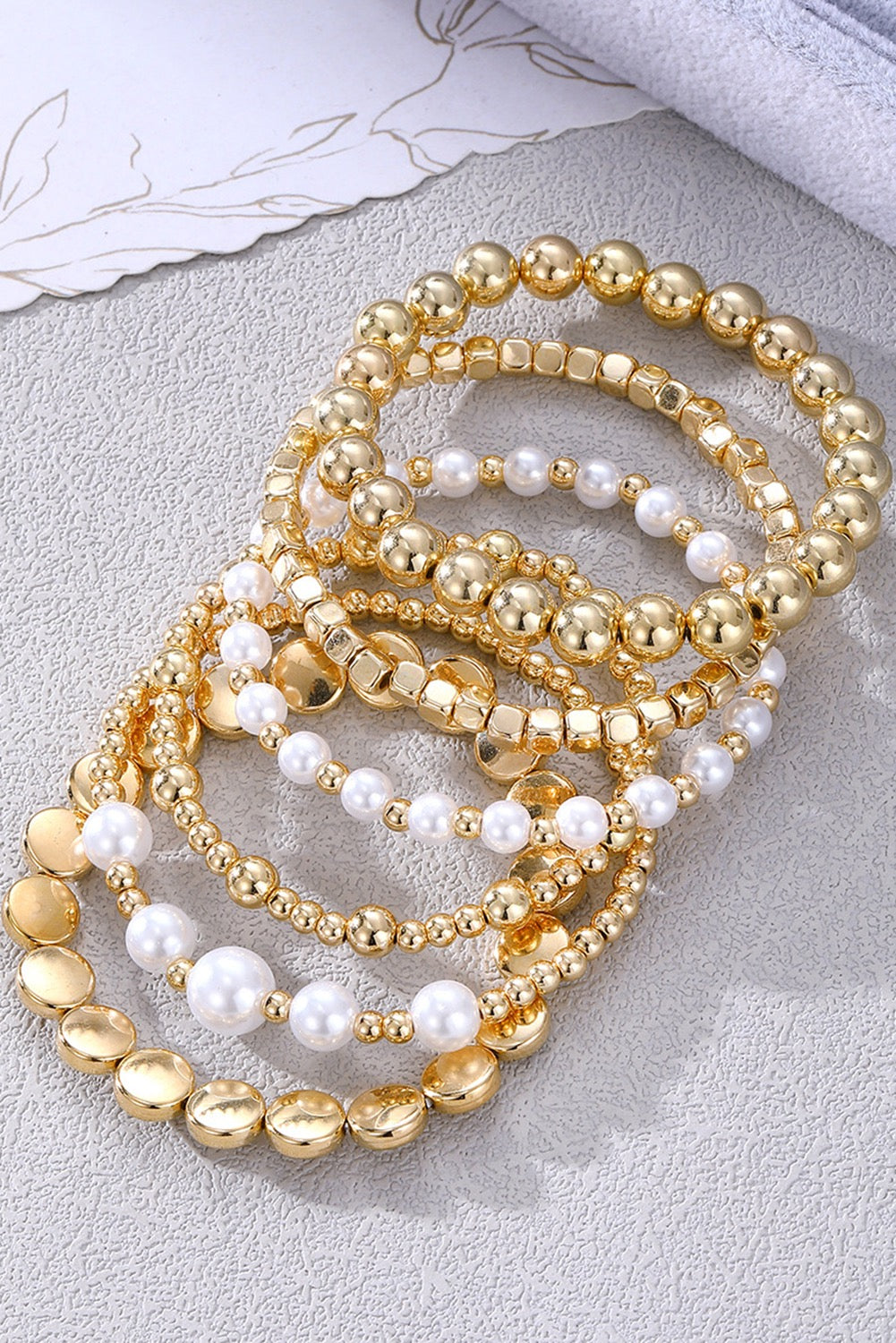 Gold Pearl Layered Bracelets RTS