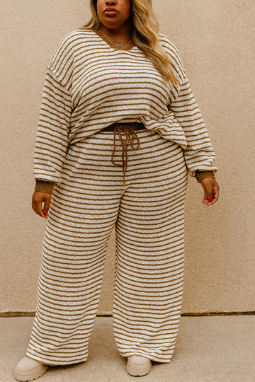 Khaki Stripe Pullover Set RTS
