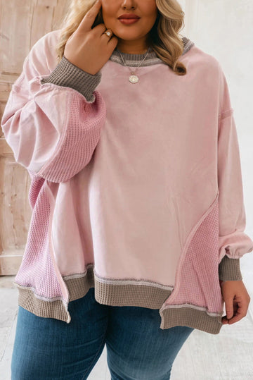 Pink Plus Waffle Baggy Sweatshirt RTS