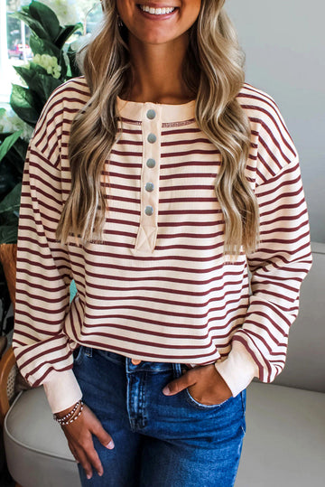 Red Striped Henley Top RTS