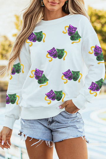 Sequin Mardi Gras Sweatshirt RTS
