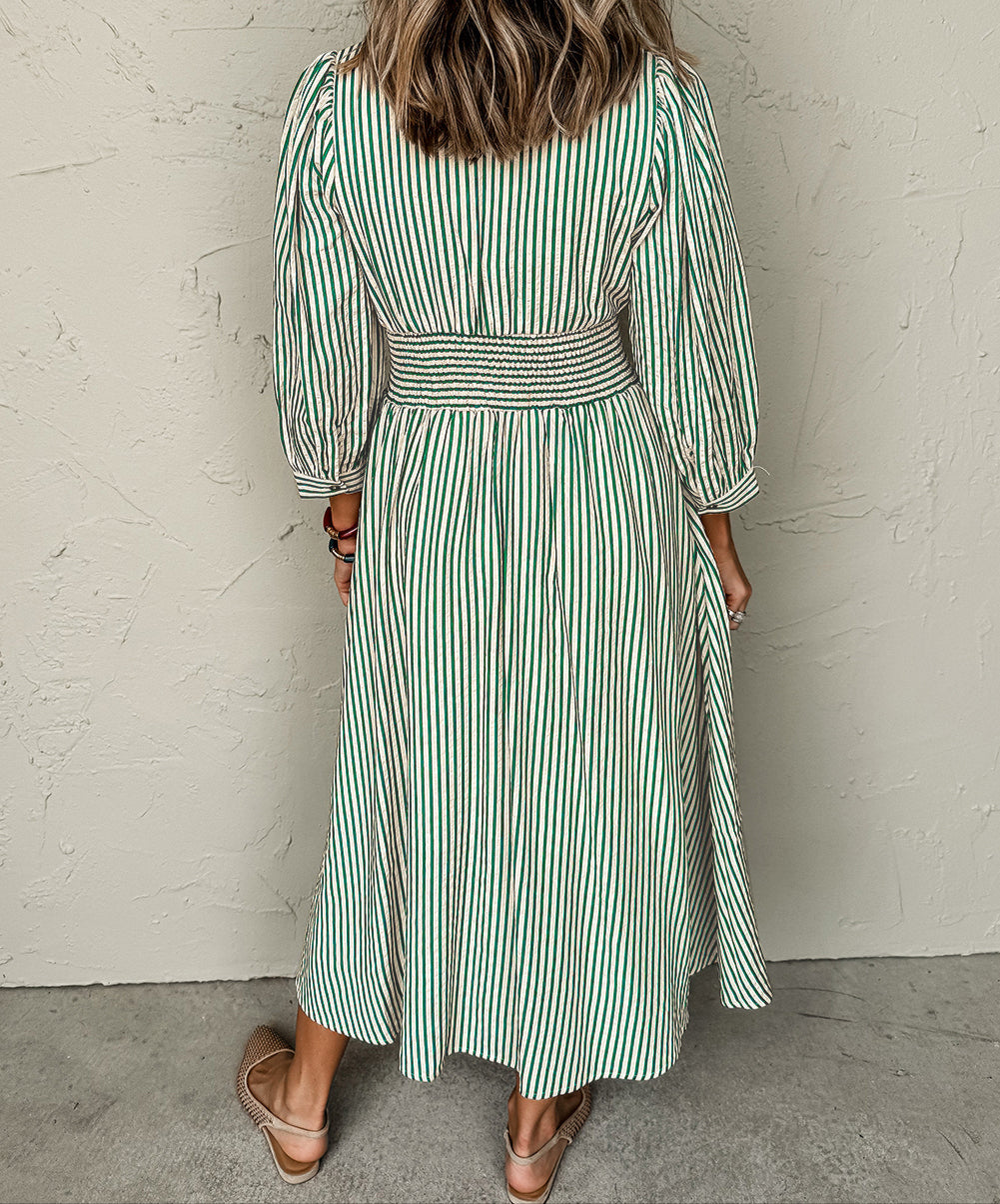 Stripe Clinched Midi Dress RTS